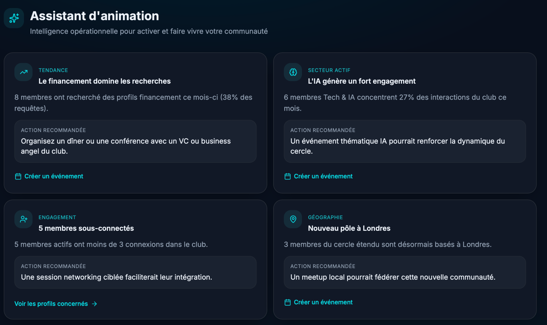 Recevez des recommandations d'animation